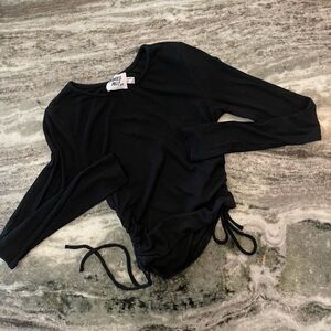 Princess Polly Black Sinch Crop Top